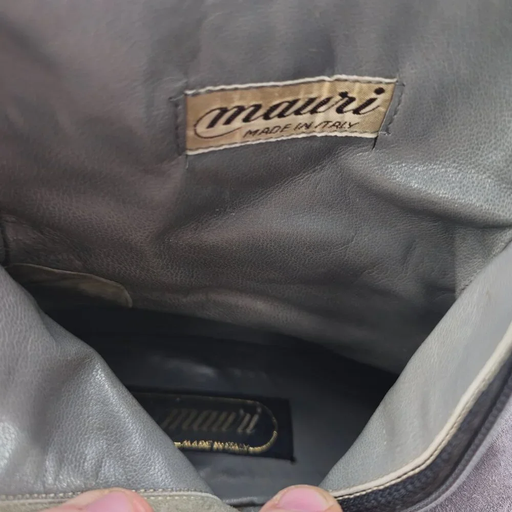 Vintage Mauri Exotic Ostrich and Suede Gray Dress Shoes Mens 8.5 Ankle Zip Boots - Picture 14 of 16